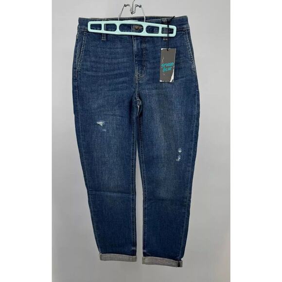 Studio Blue Womens  Mid Rise Sixth Sense Cropped Jeans Rolled Hem Size 28 NWT - Picture 2 of 4
